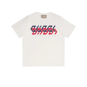 Gucci Cotton Jersey T-Shirt With Gucci Mirror Print In White – GT18