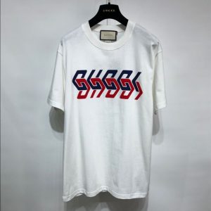 Gucci Cotton Jersey T-Shirt With Gucci Mirror Print In White – GT18