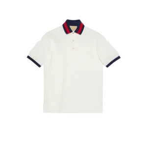 Gucci Cotton Piquet Polo with Web Collar – GT04